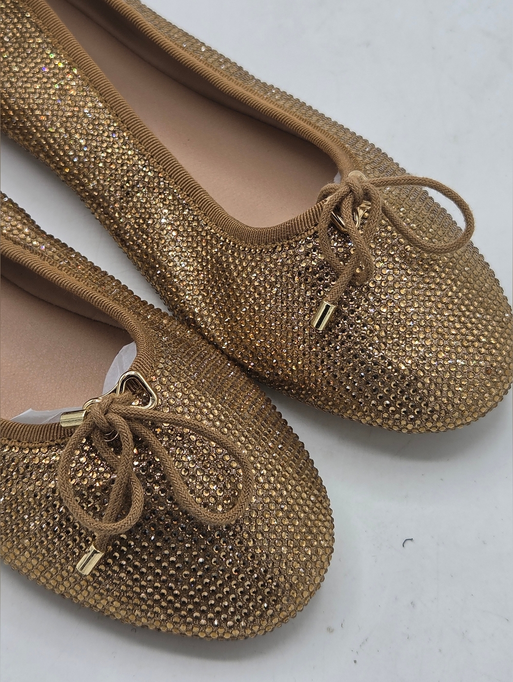 Steve Madden Blossoms-R Gold Rhinestone Ballet Flats Sz 7.5M - Picture 7 of 14